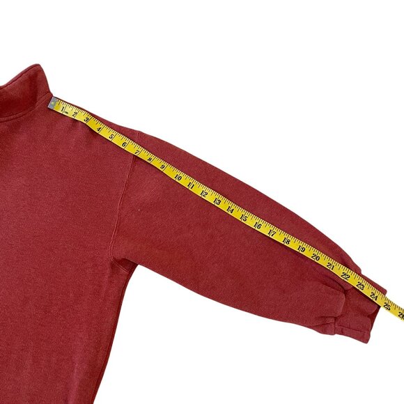 Orvis 1/4 Zip Sweatshirt Men's Size Medium Short Orange Pullover Flawed - Picture 5 of 6